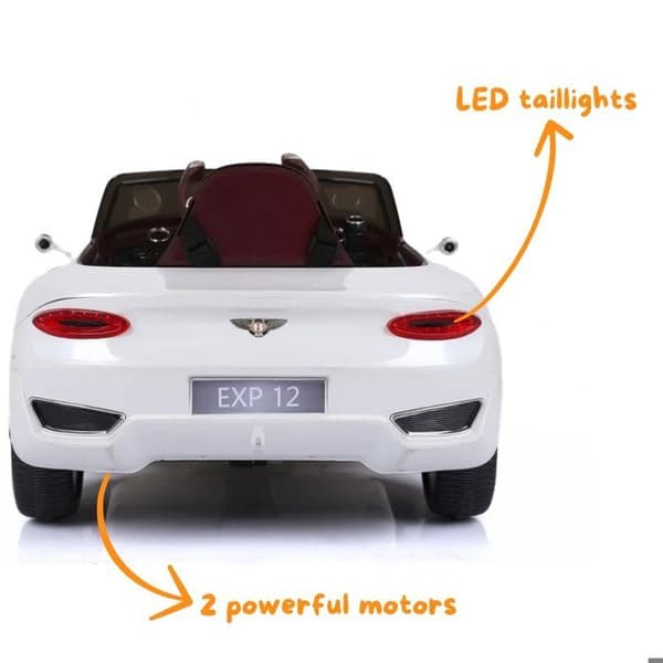 Barns Elektrisk Bil - Bentley EXP12 Speed - 12V - 1 till 5 år - Vit