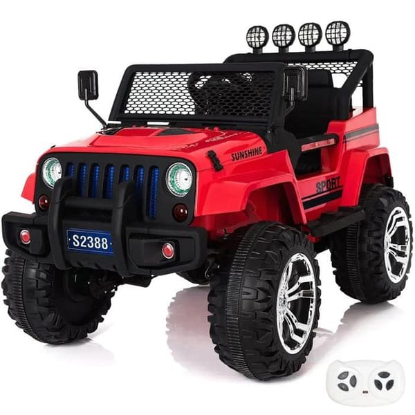 Batteribil - Jeep 4x4 - för Barn - Batteri 12V - 2 till 6 år - Röd