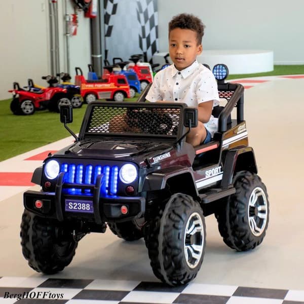 Batteribil - Jeep 4x4 - för Barn - Batteri 12V - 2 till 6 år - Svart