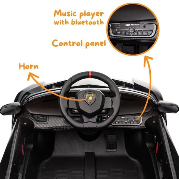 Barn Elbil Lamborghini Veneno - 12V - 1 till 6 år - Svart