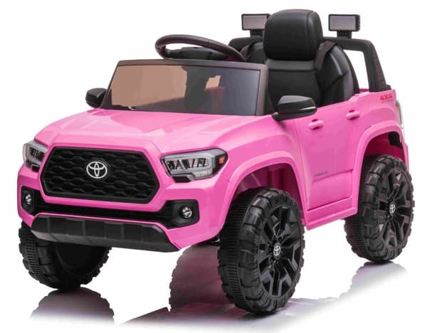 Toyota Tacoma El-Bil till Barn 12V  m/Lädersäte +2.4G Fjärrkontroll, Pink