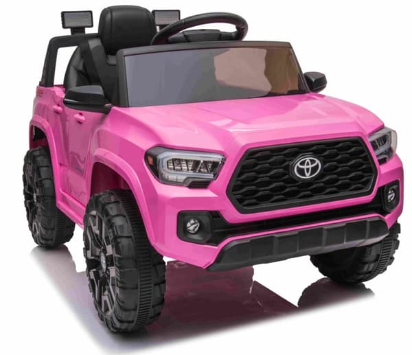 Toyota Tacoma El-Bil till Barn 12V  m/Lädersäte +2.4G Fjärrkontroll, Pink