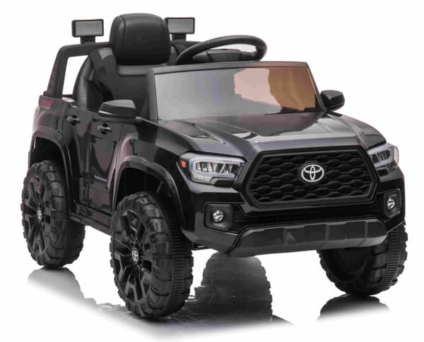 Toyota Tacoma El-Bil till Barn 12V  m/Lädersäte +2.4G Fjärrkontroll, Svart