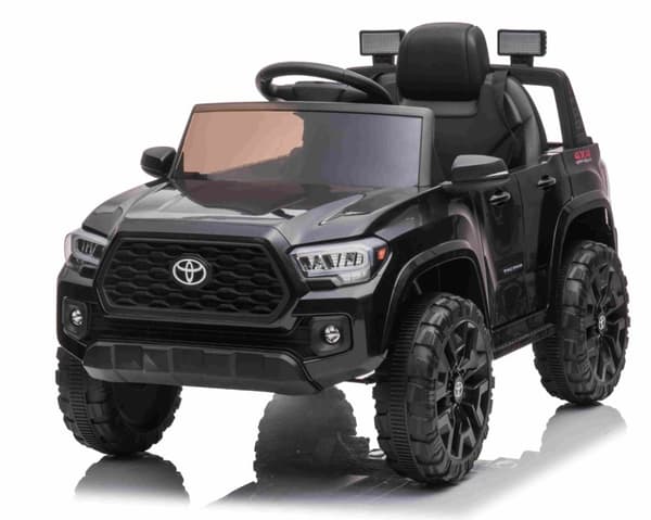 Toyota Tacoma El-Bil till Barn 12V  m/Lädersäte +2.4G Fjärrkontroll, Svart