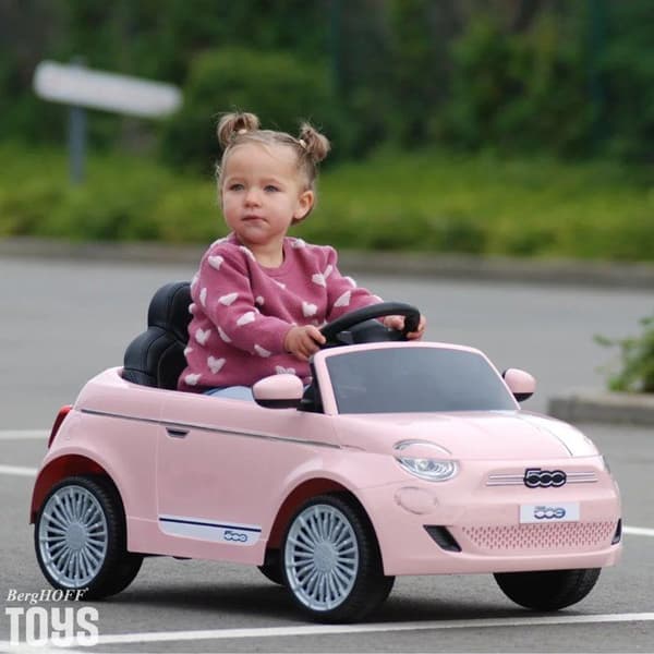 Elbil Barn Fiat 500e - 12V - 1 till 5 år - Rosa