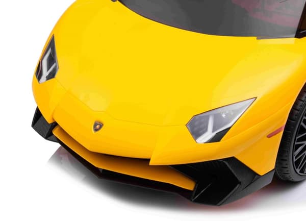 Lamborghini Aventador SV El-Bil till Barn 12V  m/Lädersäte +2.4G Gul