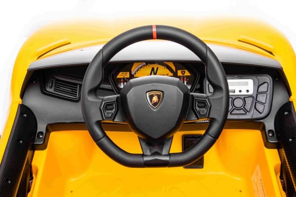 Lamborghini Aventador SV El-Bil till Barn 12V  m/Lädersäte +2.4G Gul