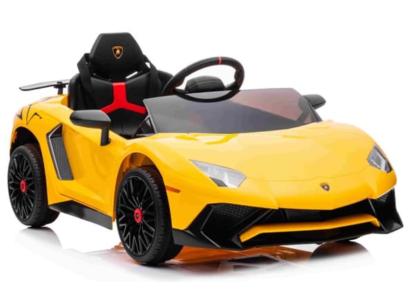 Lamborghini Aventador SV El-Bil till Barn 12V  m/Lädersäte +2.4G Gul