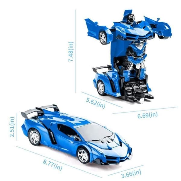 2 i 1 fjärrstyrd bil som kan förvandlas till en robot - SHOP-STORY - Blå - För barn från 3 år och uppåt
