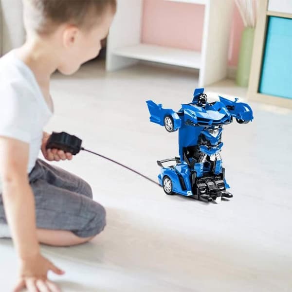2 i 1 fjärrstyrd bil som kan förvandlas till en robot - SHOP-STORY - Blå - För barn från 3 år och uppåt