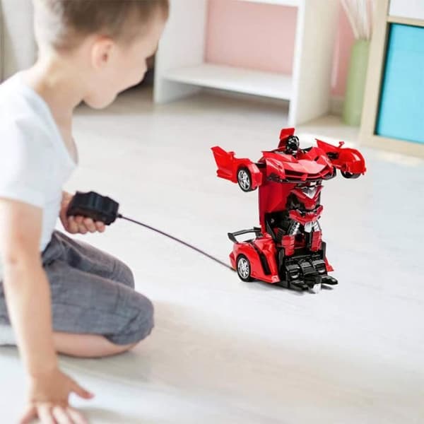SHOP-STORY - Fjärrstyrd bil 2 i 1 förvandlas till robot - Färg Röd
