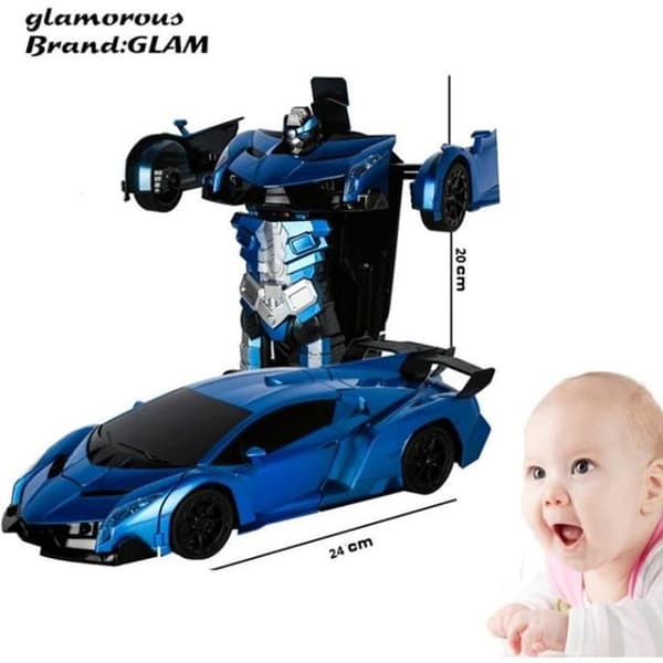 GLAM ® Blue 2 in1 RC Sports Transformation Bilrobot Fjärrkontroll Deformation Auto Toy