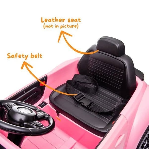 Barnbil - Volkswagen Beetle 12V - 1 till 4 år - Rosa