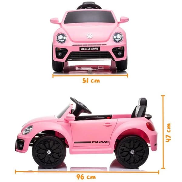 Barnbil - Volkswagen Beetle 12V - 1 till 4 år - Rosa