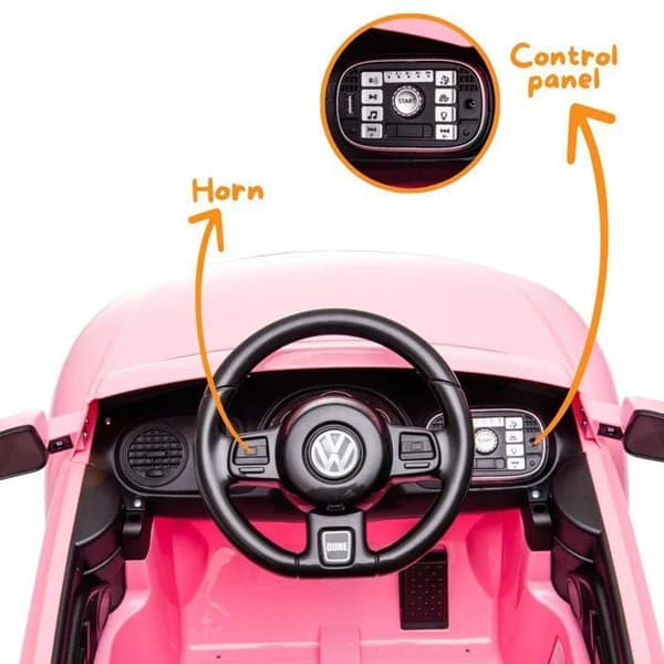 Barnbil - Volkswagen Beetle 12V - 1 till 4 år - Rosa