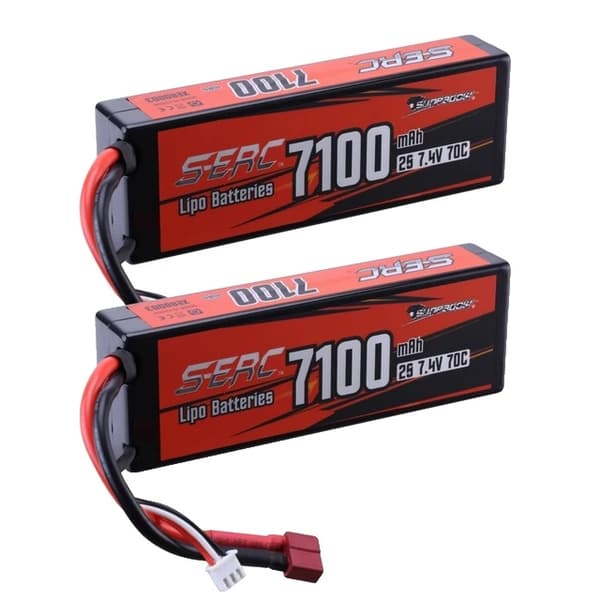 Lipo Batteri, 7100mAh Kapacitet, 70C Afladningshastighed, 7,4V, 7100-2S-70C-T-1stk 7.4V 2