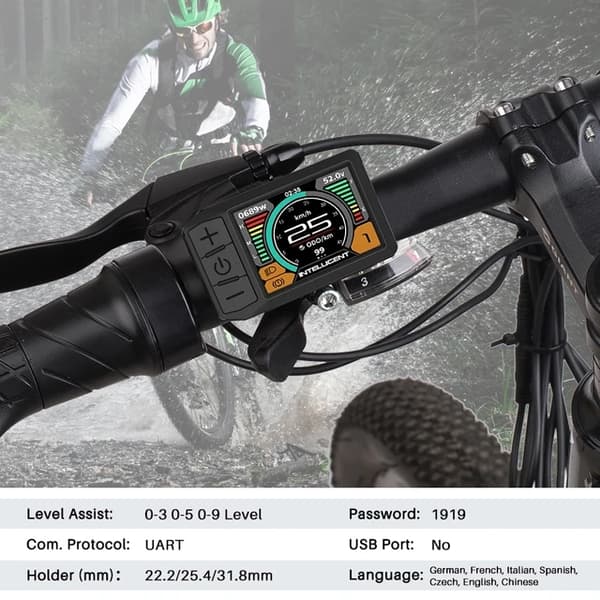 Elektrisk cykeldisplay, TFT LCD-skærm, Hastighedsindikator, 500C Display