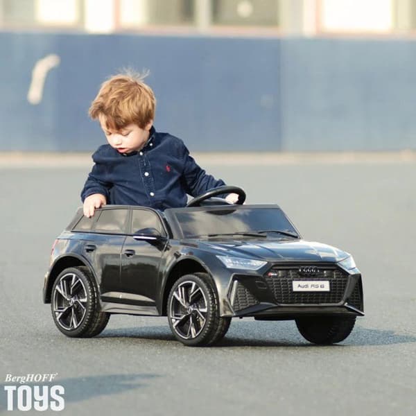 Barnbil Elektrisk 12V - Audi RS6 - 1 till 5 år - EVA-hjul - Svart