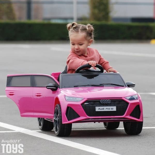 Elbil Barn 12V - Audi RS6 - 1 till 5 år - EVA-hjul - Rosa