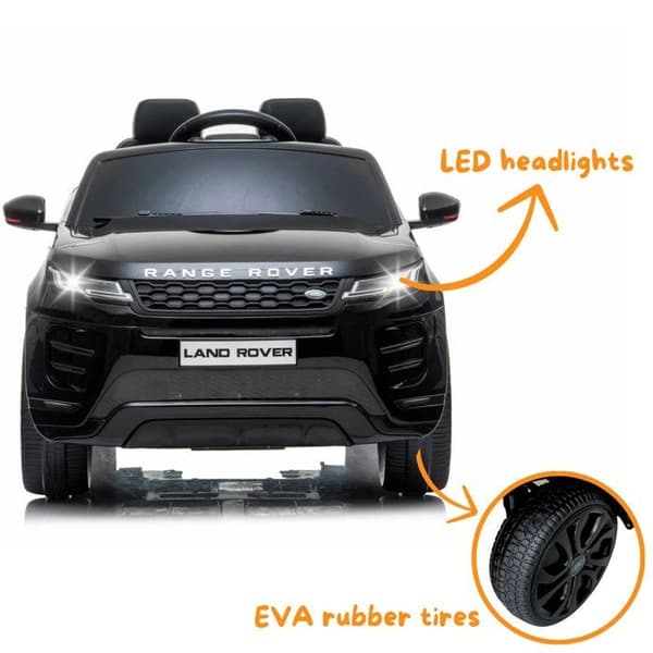 Elbil 12V - Range Rover Evoque - 2 till 6 år - EVA-hjul - Svart