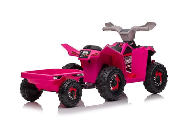 XMX630T Pink Battery Quad Bike With Trailer