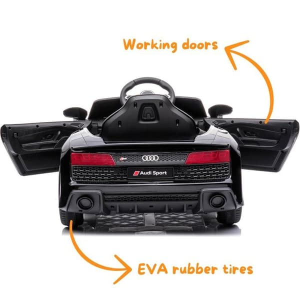 Barnbil - Audi R8 Spyder 12V - 1 till 5 år - Fjärrkontroll - Svart