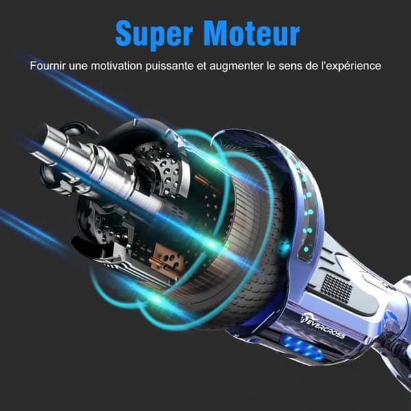 EVERCROSS Hoverboard Gyropod 6.5" Blå Hoverkart Blå förstärkt självräknande LED-ljus Bluetooth Motor 700W Barn