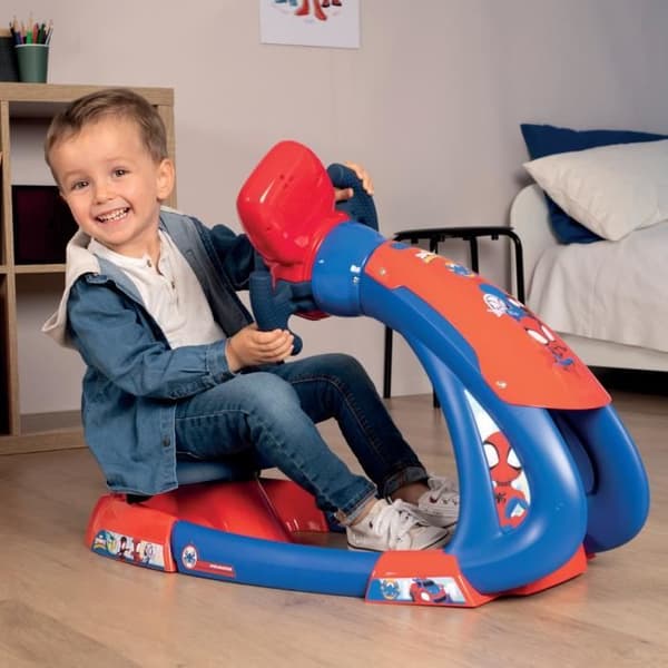 Smoby - Spidey - V8 Driver - Körsimulator för barn - Justerbar stol - Ljud och ljus - Batterier ingår ej