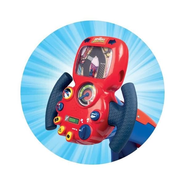 Smoby - Spidey - V8 Driver - Körsimulator för barn - Justerbar stol - Ljud och ljus - Batterier ingår ej