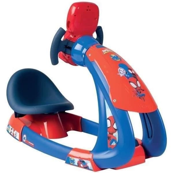 Smoby - Spidey - V8 Driver - Körsimulator för barn - Justerbar stol - Ljud och ljus - Batterier ingår ej