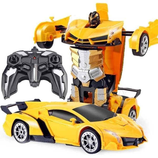Transformers radiostyrd leksak - Gul transformerbar bil - 24GHz - För barn från 6 år och uppåt gult RADIOSTYRT FORDON