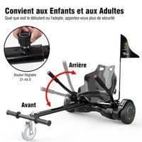 EVERCROSS Hoverboard Gyropod 6.5 tum Svart Hoverkart Svart självbalanserande LED-ljus Bluetooth Motor 700W Barn