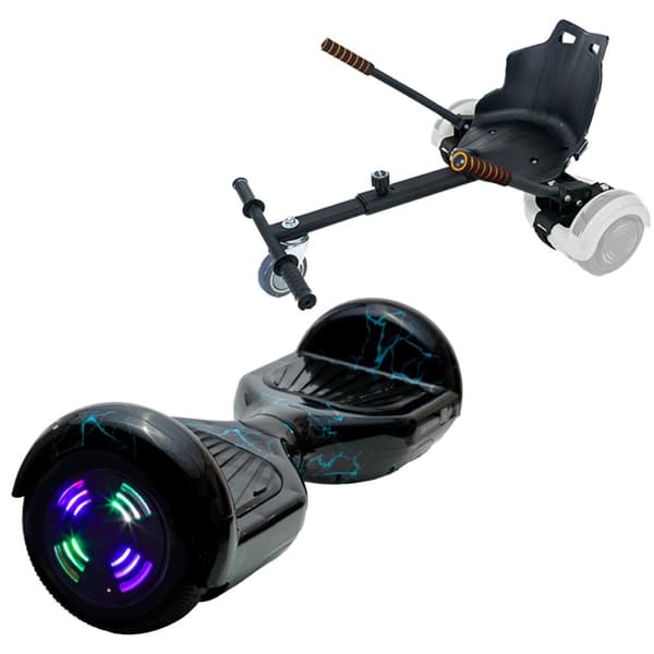 Pakke Hoverboard Standard Go Kart, 6.5 tommer, Regular Thunderstorm Blue Junior, Standard Rækkevidde, og Sort Hoverkart, Smart Balance