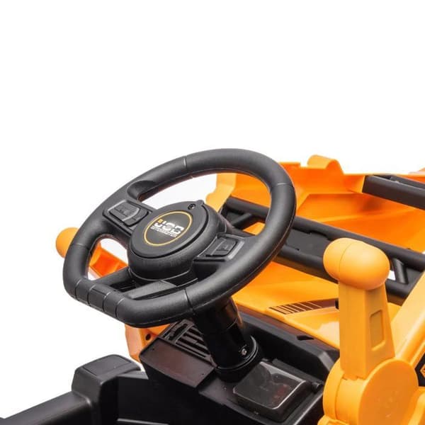 Traktorskop JCB Elektrisk - för Barn 12V Batteri - 2 till 6 år - Gul