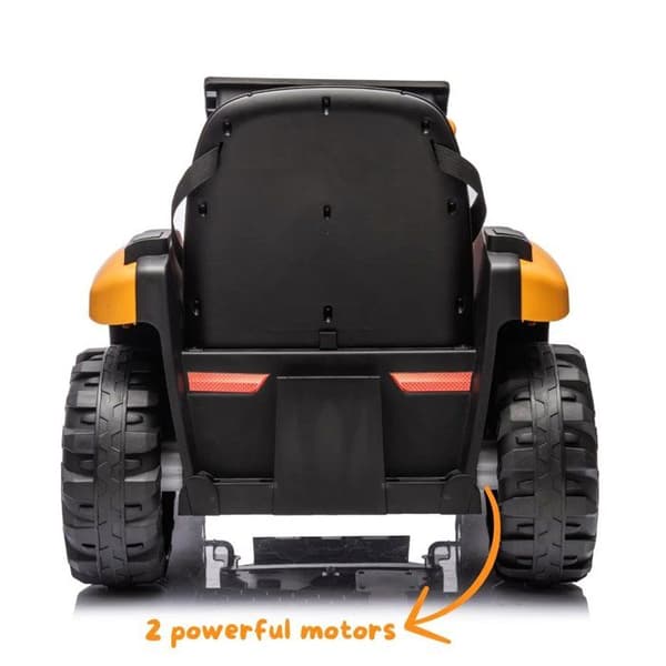 Traktorskop JCB Elektrisk - för Barn 12V Batteri - 2 till 6 år - Gul