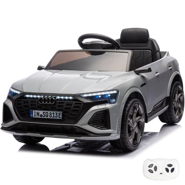 Batteribil 12V - Audi SQ8 e-Tron - 1 till 5 år - EVA-hjul - Grå