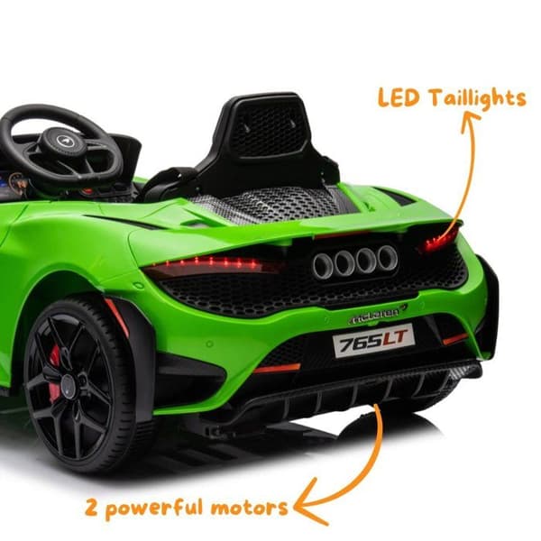 Elbil Barn 12V - McLaren 765LT - 1 till 5 år - Grön