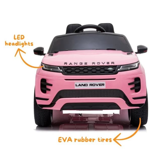 Elbil 12V - Range Rover Evoque - 2 till 6 år - EVA-hjul - Rosa