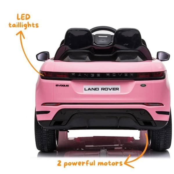 Elbil 12V - Range Rover Evoque - 2 till 6 år - EVA-hjul - Rosa
