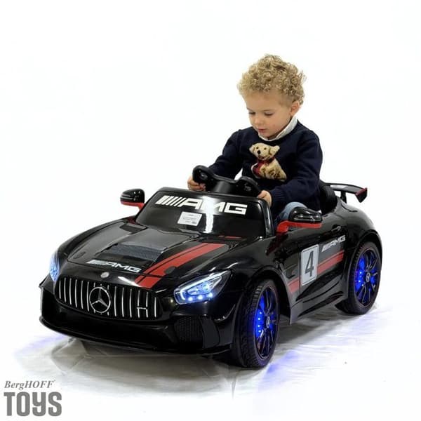 Barnbil 12V - Mercedes AMG GT4 - 1 till 6 år - Svart