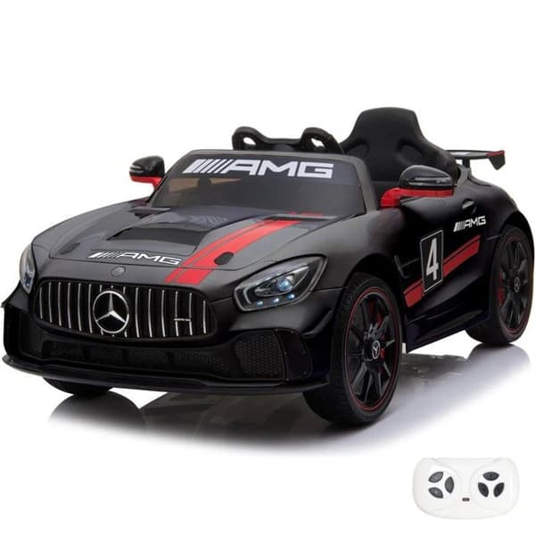 Barnbil 12V - Mercedes AMG GT4 - 1 till 6 år - Svart
