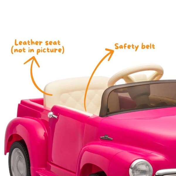 Barnbil 12V - Chevrolet 3100 - 1 till 6 år - Rosa