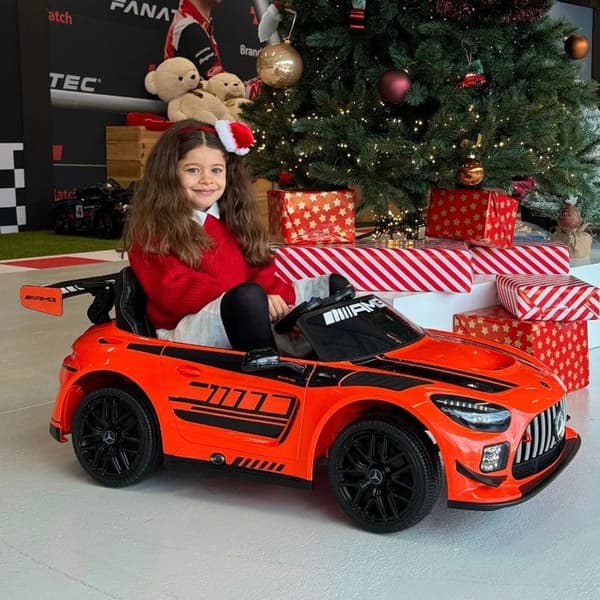 Barnbil 12V - Mercedes AMG GT3 - 1 till 6 år - Orange