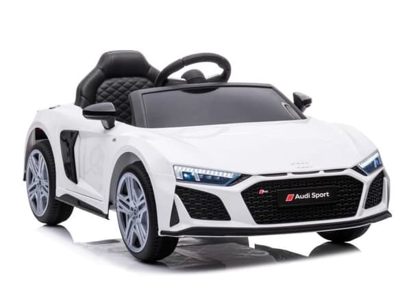 Audi R8 Elektrisk Børnebil - Hvid, 2x45W Motor, 12V Batteri, Forældrefjernbetjening