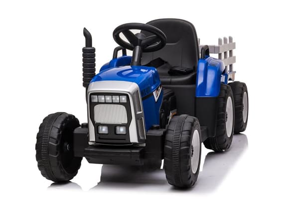 Elektrisk Ride-On Traktor med Trailertilbehør & Fjernbetjening til Børn, 3-8 År, Blå