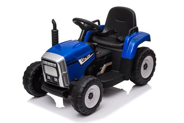 Elektrisk Ride-On Traktor med Tilhænger & Fjernbetjening til Børn, LED-lys, Musikpanel, 2 Hastigheder, 2-års Garanti