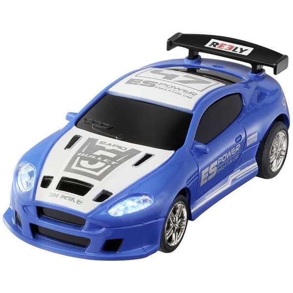 Reely Mini Racer blå-vit borstad 1:64 Auto RC elektrisk turbil bakdrift redo att köras (