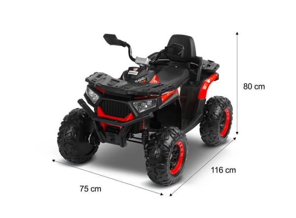 AKKUKÄYTTÖINEN AJONEUVO QUAD GIANT - PUNAINEN