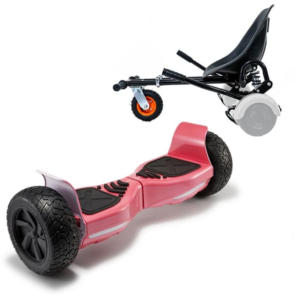 Pakke Hoverboard Go Kart med Støddæmpere, 8.5 tommer, Hummer Red, Standard Rækkevidde, og Sort Hoverkart med Støddæmpere, Smart Balance