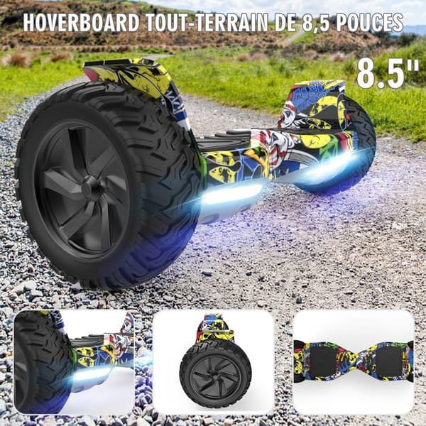 Hoverboard 8,5 tum Hummer All Terrain LED Bluetooth med kraftfull motor Hip-hop idealisk present